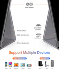 Side view of 15.6 Inch Portable Monitor With 1080P IPS showing ports and device compatibility, USB C HDMI, zero frame design.