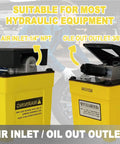 Heavy Duty Aluminum Air Hydraulic Foot Pump, 10,000 PSI Output, 1.7 Liter Reservoir, NPT 1/4 Inch Inlet, 3/8 Inch Outlet