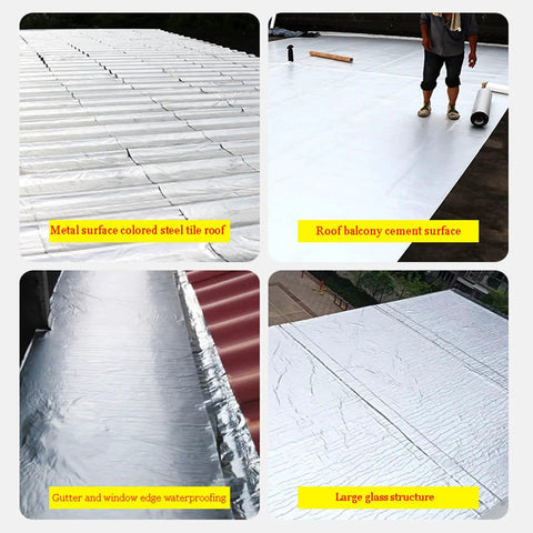 Heavy Duty Self Adhesive Ice And Water Shield Roof Underlayment Halts Leaks Quick Handles Rough Weather Swings Built Tough For Sheds Windows And Driveways Ready To Go applied on metal surface steel tile roof.