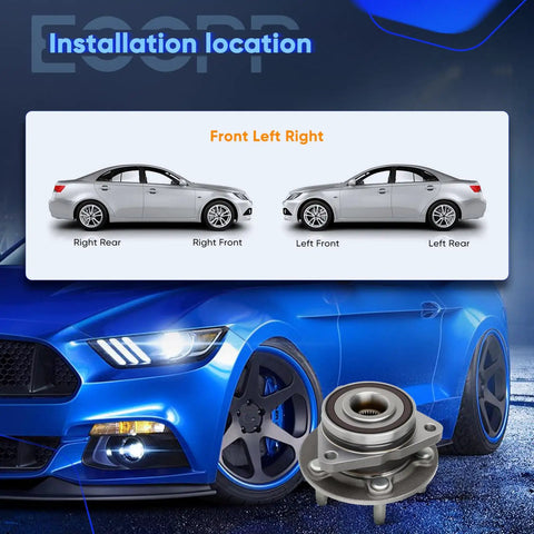 Heavy Duty Wheel Bearing Hub Assembly For Chevrolet Cruze Volt Bolt EV And EUV 2016 To 2023 layout showing installation positions on vehicles.