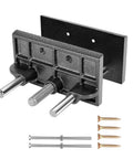 Heavy Duty Woodworker Vice Bench Clamp With Smooth Gliding Rails For Precise Clamping Tasks And Rock Solid Desktop Workbench Holding Power mounted with screws.