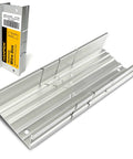 Hanpex aluminum miter box, 5.3-inch, with three-angle slots for hand saws; silver metal