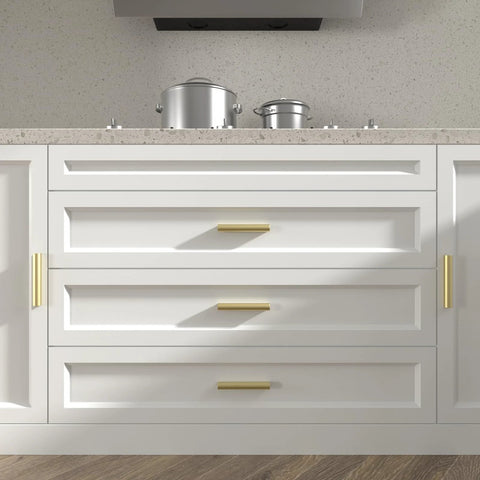 White kitchen cabinets with Gold Finish Adjustable Drawer Pulls 10 Pack For Kitchen Cabinets With Unlimited Hole Spacing From 1 To 4 Inches