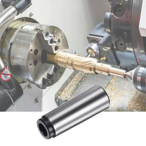 MT3 To MT2 Morse Taper Adapter Reducing Drill Sleeve for Lathe and Milling Machines, shown with lathe setup