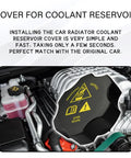 Premium Coolant Reservoir Replacement Cap, No Sweat Bolt On Fix For Radiator Recovery System showing engine compartment with cap