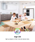 Kitchen with 12 Pack Black Recessed Lights Canless 4 Inch Soffit Wafer Lighting With Junction Box Dimmable And 2700K 3000K 3500K 4000K 5000K Selectable 9W 120V IC Rated ETL