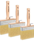 3-Piece Deck Stain Brush Set for Limewash and Wood Stain, Large Medium Small Brushes with wooden handles and bristles