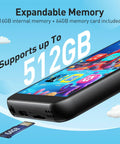 Kid Friendly MP3 Player With Bluetooth And WiFi 4 Inch Screen Music Player With Parental Controls showing expandable memory to 512GB