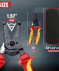 Insulated Wire Stripper And Cutter With Tool Storage Case For 10-20 AWG Solid And 12-22 AWG Stranded Wire, 1000V Rated, Pro Grade