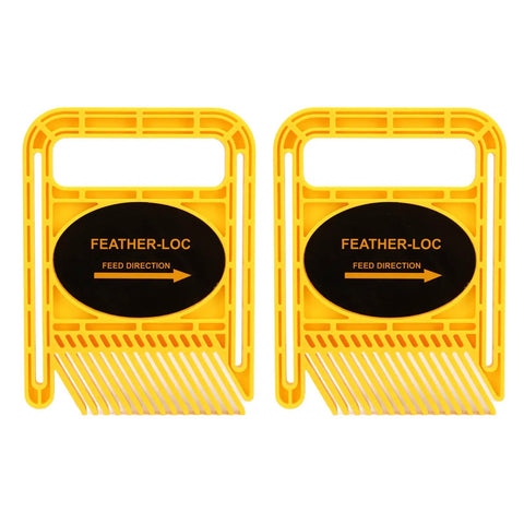 Adjustable Featherboard For Table Saw And Router Table Abs Woodworking Safety Lock 2 Piece Set showing yellow ABS plastic design.