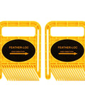 2 Pack Bulletproof Grip Adjustable Featherboard For Table Saw And Router Table Workpiece Safety Guide With Split Rail Wedge Lock And Heavy Duty Polymer Build For Pro Woodworking Rigs Yellow, shown from the front, featuring grip handles.