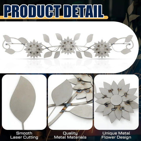 Noob Friendly 70 Piece Welding Kit For Stainless Steel Flower Wall Art Projects showing metal flower design and details