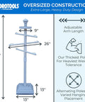 Premium Free Standing Poolside Towel Rack With Water Weighted Base All Weather Ready And Adjustable Three Arm Design.