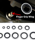 Bonded Seal Set With Self Centering Gasket Assortment For Automotive Use, 156 Piece Metric Seal Kit Pro Grade Covering Ten Sizes