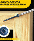 Eight By Two And A Half Inch Pocket Hole Screws, 150 Pieces, Carbon Steel, Internal Square Drive, Button Head, Blue Coated Finish