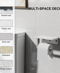 Rock Solid Brushed Nickel Toilet Paper Holder With Real Marble Shelf Wall Mount Tissue Dispenser Bathroom Upgrade on tiled wall.