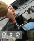Mechanic using 62 Piece One Quarter Inch Drive Master Socket Set With Ratchets CR V Steel SAE And Metric Sockets on car engine