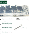 60Pcs 4040 Aluminum Extrusion Hardware Kit With M8 T Nuts And Screws For 10mm T Slot Rail in plastic organizer