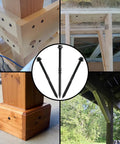 Heavy Hitter Deck Screws 14 X 4 Inch Hex Head Wood Structural Fasteners in wood frame and outdoor settings.