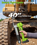 Lock On Trigger Cordless Electric Grease Gun Workhorse Kit with 40 Inch Hose used on tractor equipment