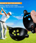 Magnetic Golf Ball Marking Template For Rapsodo RPT MLM2PRO Launch Monitor Black Pro Grade Precision in golfer's hand