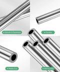 4-pack of 304 stainless steel seamless tubes, 300mm each, showcasing smooth design for multipurpose projects like DIY, gardening, wind chimes.