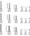 Handy 480Pcs Metric Hex Bolts Nuts And Washers Kit M6 M8 M10 Assortment For Diy Home Repairs Fasteners Set Includes Bolts Nuts Flat Washers And Spring Washers For Quick Dependable Fixes; M6 M8 M10 bolts, washers, nuts