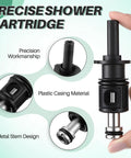 Dreyoo 1-pack pull-and-turn shower cartridge with metal stem and black plastic casing