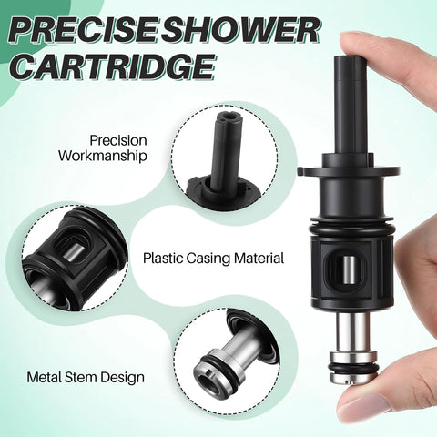 Dreyoo 1-pack pull-and-turn shower cartridge with metal stem and black plastic casing