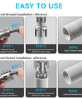 Dual Function Pipe Threader Tool For 1/2 Inch Plastic Pipes, Internal And External Threading, Drill Compatible To Speed Up Work, Heavy Duty Alloy Steel Construction, Pro DIY Pipe Fitting Tool shown threading PVC pipe