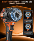 Close-up of the Half Inch Cordless Impact Wrench 1300 Nm High Torque Brushless Beast with control switch details