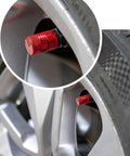 Red Premium Anodized Alloy Tire Valve Stem Caps 4 Pack Anti Corrosion Universal Fit For Car SUV Bike on wheel