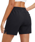 Back view of Women's Athletic Hiking Running Shorts With Pockets Lightweight Quick Dry Outdoor Active Shorts For Summer Trails.