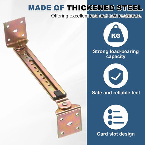 Heavy Duty Adjustable Lifting Bracket, Smooth Operator Hinge Lift Rod Mechanism For Sofa Beds, Wardrobes, And Cabinets, Built Tough Zinc Design Makes A No Sweat Upgrade, Two Pack Square Double End Furniture Hardware, thickened steel material