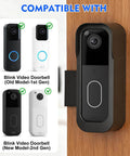 No Drill Video Doorbell Mount With Anti Theft Design And Rain Cover For 1st Gen And 2nd Gen Video Doorbell Keeps Sensor Clear And Night Vision Intact weatherproof mount displayed on door