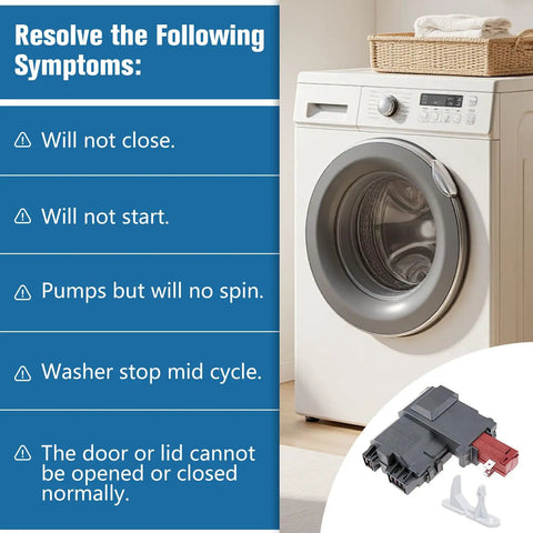 Front load washer with Washer Door Lock Switch With Door Strike Replacement For Frigidaire Electrolux Kenmore Crosley GE
