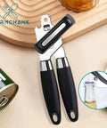 Multifunctional Stainless Steel Can Opener And Bottle Opener With Easy Turn Knob Heavy Duty Handheld Kitchen Tool For Seniors By Yarmchahk Smooth Edge And Sharp Blade Non Slip Grips Black