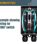Inside view of Dual Voltage Knee Paddle Switch For Power Tools 120V 230V 16 Amp Emergency Stop Paddle For Table Saws Router