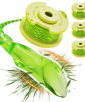 Three-pack replacement spools for Ryobi weed wacker string shown with green trimmer line, designed for 18V/24V/40V cordless trimmers.
