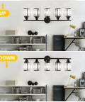 Five Light Crystal Vanity Lights In Black For Bathroom Over Mirror Modern Crystal Shade Wall Fixture With E26 Base