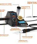 926LED V3 Beginner Friendly 60W Soldering Station Kit With Temperature Control showing components and labels in black