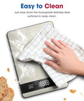 Digital Kitchen Scale With 11Lb Capacity, LCD Display, Six Unit Modes G Kg Lb Oz Ml Milk Ml, Tare Function, Stainless Steel Platform cleaning