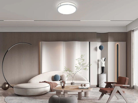 Arcfox 16 Inch 36W LED Flush Mount Ceiling Light With 1550 Lumen Output Dimmable 5 Color Temperatures in modern living room