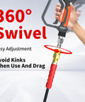 Pressure Washer Hose 200 Ft Three Eighths Inch Steel Wire Braided With Swivel Quick Connect 4800 Psi Durable Leak Proof Industrial Pro Grade High Pressure Water Hose For Electric And Gas Washers swivel feature display