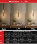 Modern Cement Pendant Lights, Hanging Lamp for Kitchen Island, 6000K at 30%, 50%, and 100% brightness options.