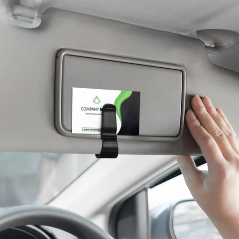 Car Visor Clip Set With Silicone Non Slip Pad Keeps Sunglasses And Glasses Handy Plus Pen Holder Ticket Clip And Sun Visor Hanger For Vehicle Four Pack In Black And White on car visor holding card.