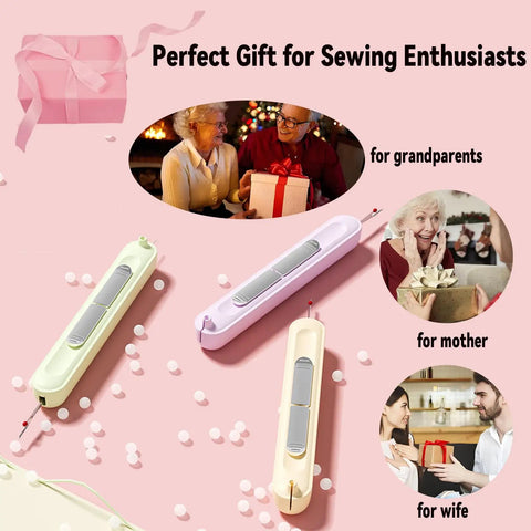 Upgraded Automatic Needle Threader Set 3 Pack, 2 In 1 Needle Threader And Seam Ripper For Hand Stitching shown as a gift idea
