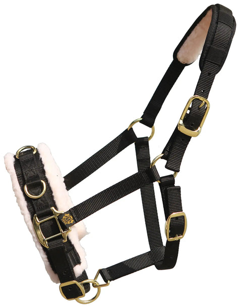 Lunge Cavesson With Fleece Lined Nose Band And Crown, Totally Adjustable By Buckle At Crown Throat And Chin, Thick Soft Wool Fleece Under Nose Band