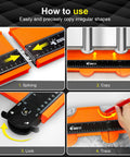 Connectable Contour Gauge Trio 5 Inch 10 Inch 15 Inch With Lock For Precise Shape Replication And Angle Measuring tool in use