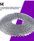 Flexible Upholstery Tack Strips 65 Feet Long Galvanized Metal Three Tooth Edge Grip for curved upholstery projects.